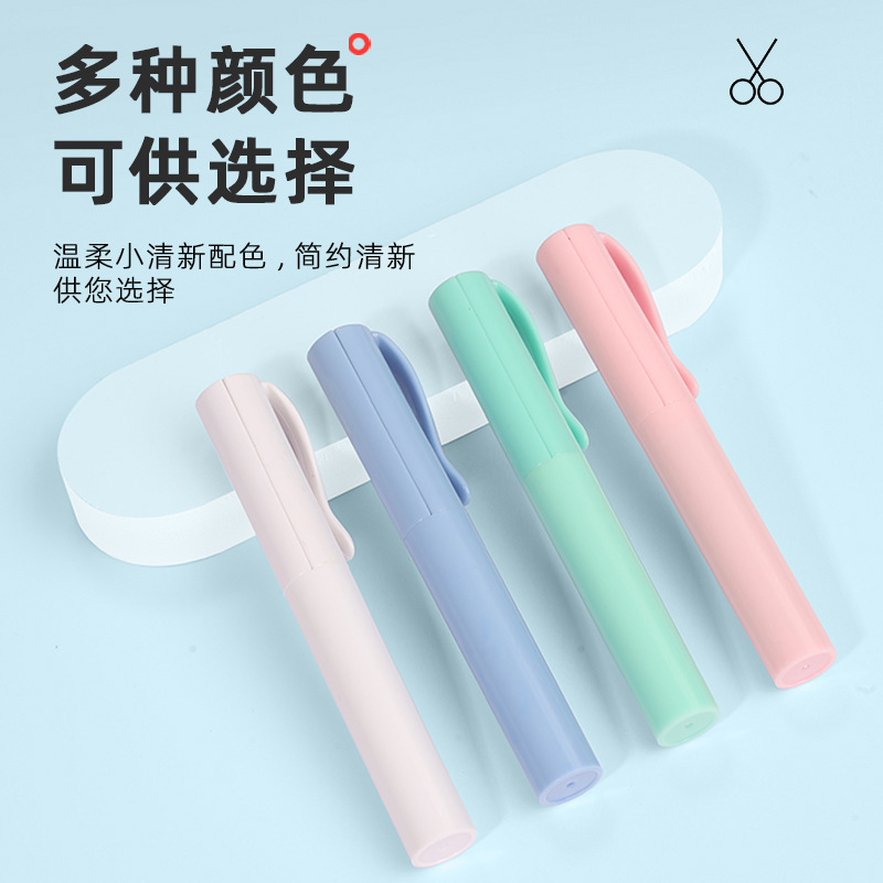 New Student Handmade Stainless Steel Pen-Shaped Portable Sharp Spring Head Scissors for Paper Cutting Office Scissors