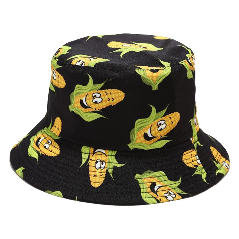 Sombrero de pescador con estampado de vegetales creativo y novedoso 2026 para mujer, sombrero de sol informal para exteriores de verano, sombrero tipo pescador versátil.