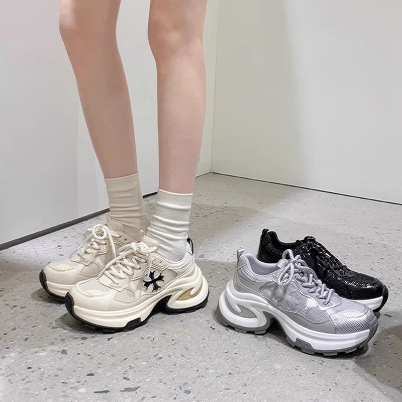 Cowhide Version of Height-Increasing Cross-Pattern Thick-Soled Dad Shoes, New Spring Breathable Running Shoes, Casual Sports Shoes Cowhide Version of Height-Increasing Cross-Pattern Thick-Soled Dad Shoes, New Spring Breathable Running Shoes, Casual Sports Shoes