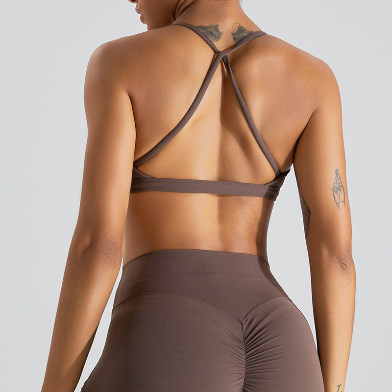 Nuevo sujetador de yoga ajustado transfronterizo de mujer cabina de espalda hermosa ropa interior deportiva de secado rápido para correr ropa de yoga ropa de fitness