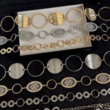 波西米亚金属花朵腰链女复古民族风搭配裙子细腰带辣妹高级感配饰