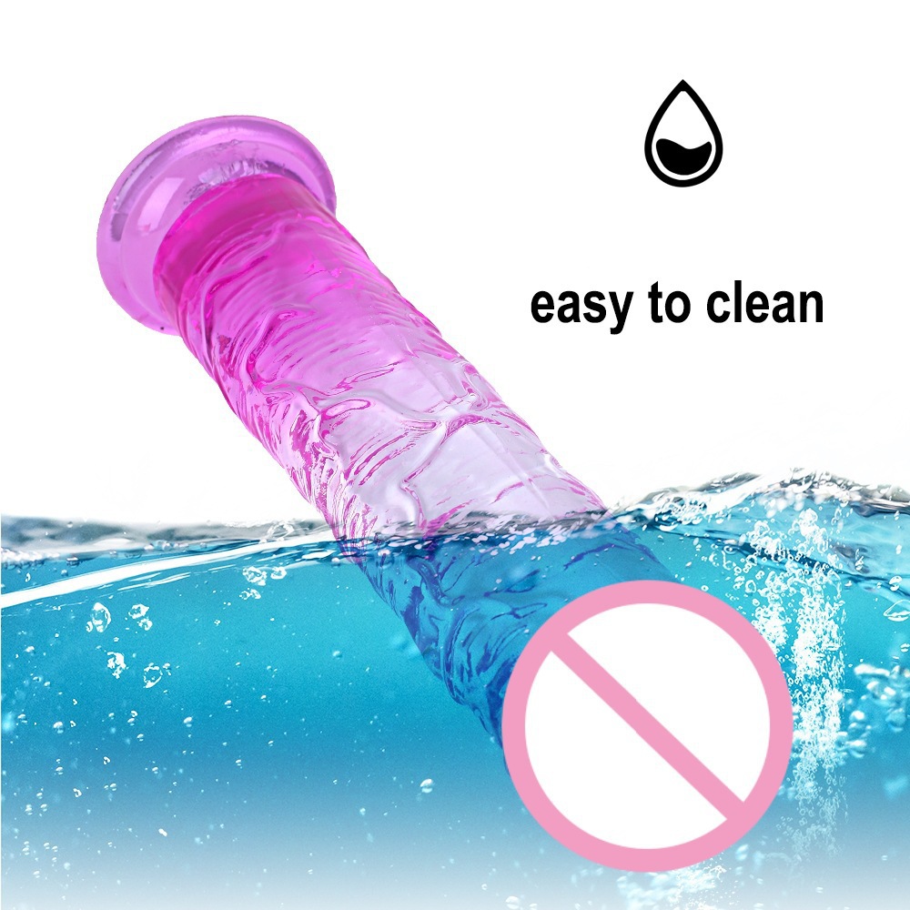 Crystal Two-Color Anal Plug Dildo, TPE Manual Masturbation Toy for Adults — detail image 11