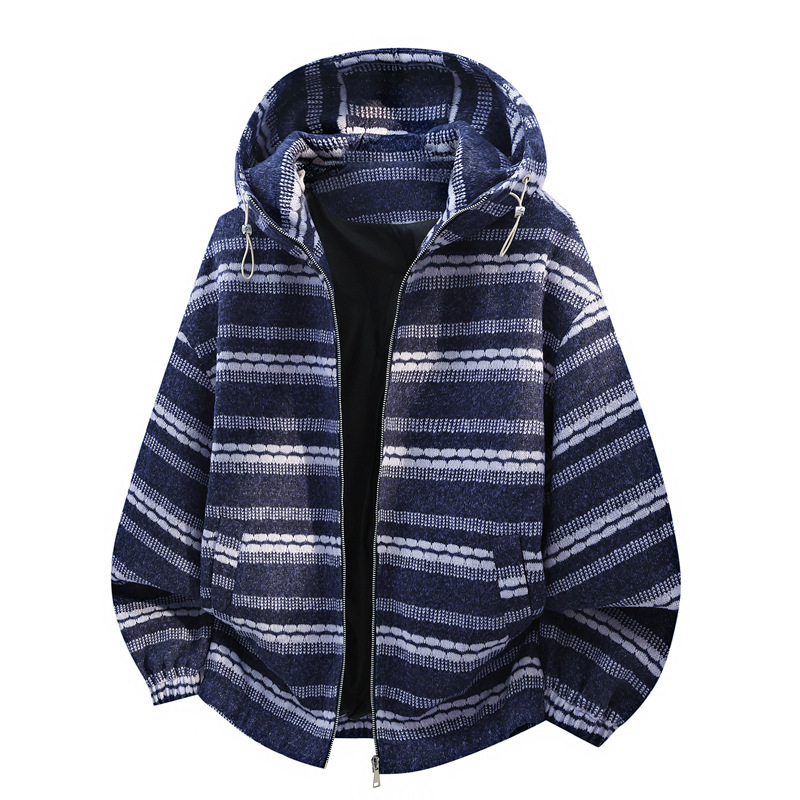 【M-9XL】New American retro striped hooded sweatshirt, loose fit, stylish casual top for trendy youth 【M-9XL】New American retro striped hooded sweatshirt, loose fit, stylish casual top for trendy youth