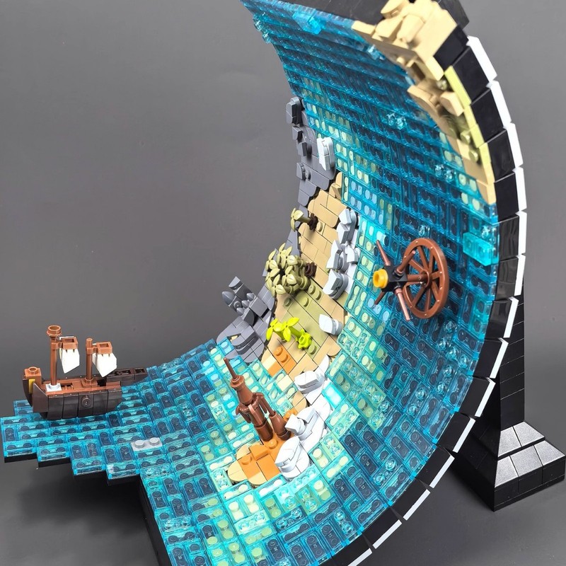 レゴクリエイティブ3D立体アイランドスクロールペイント組み立てビルディングブロックアートモデル装飾品と互換性があります。|undefined