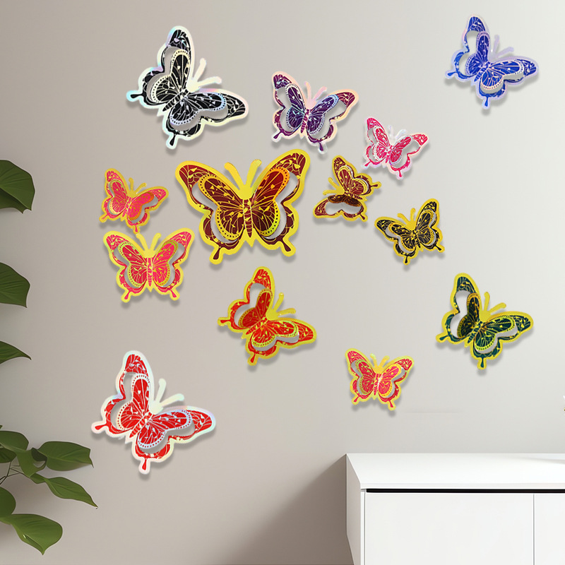 Stickers muraux 3d papillon doré décoration adhésive maison_voghion.com