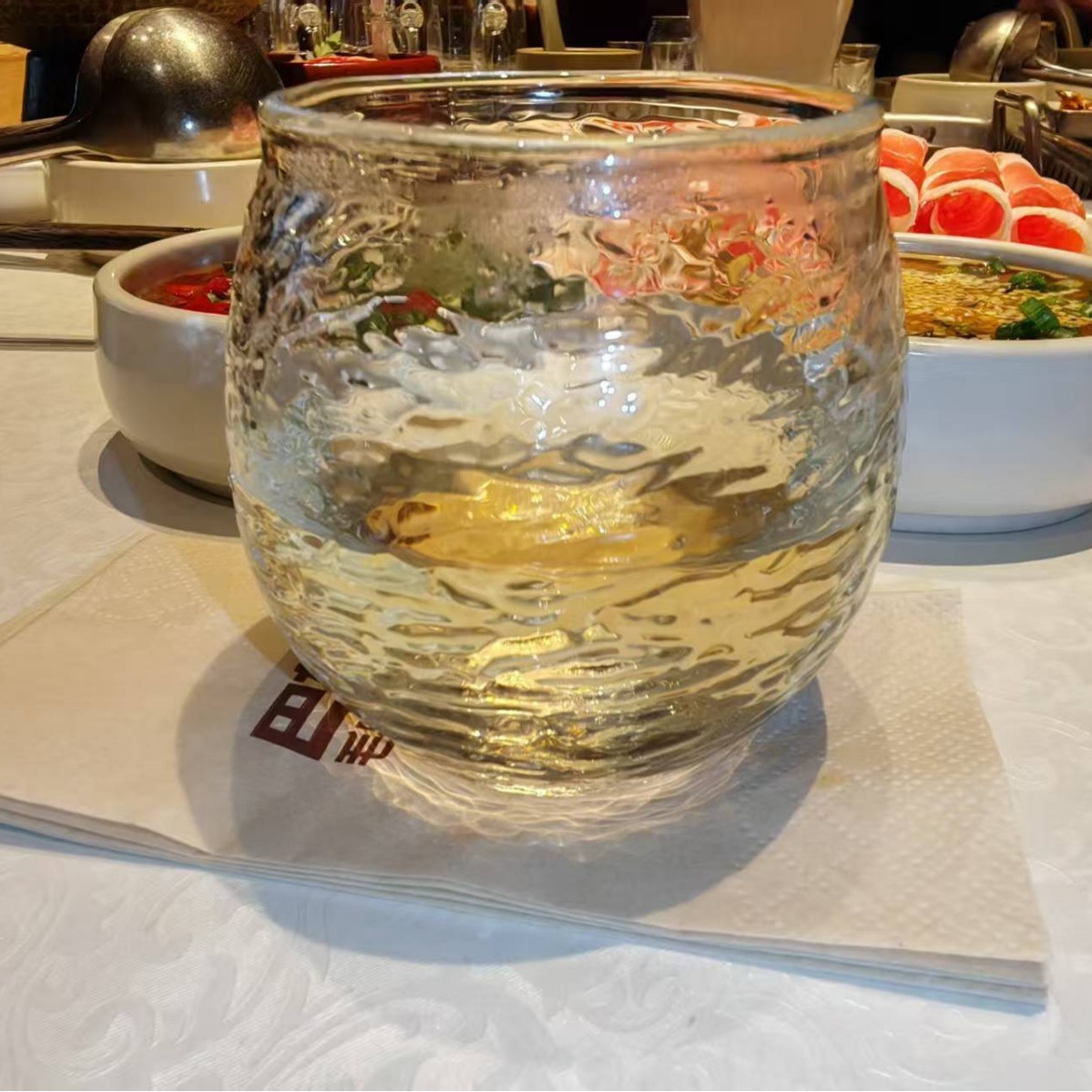 巴奴玻璃水杯高硼硅水壶火锅餐具网红创意透明客用蛋形