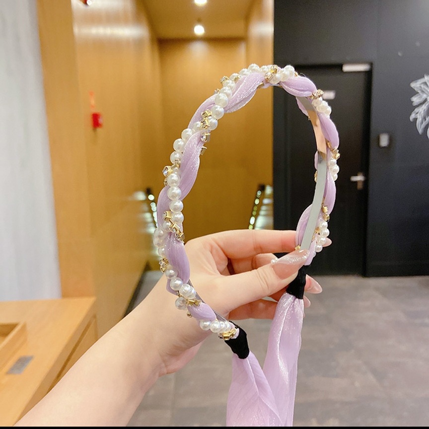 Xiangfei amantes de la tela accesorios para el cabello de alta apariencia de una sola pieza cinta de la diadema de perlas de Corea banda de pelo horquilla de hadas