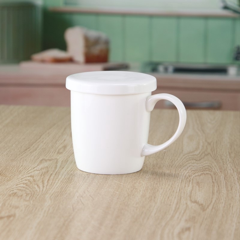 骨瓷月光盖杯情侣咖啡陶瓷杯带盖杯子创意陶瓷水杯马克杯茶杯