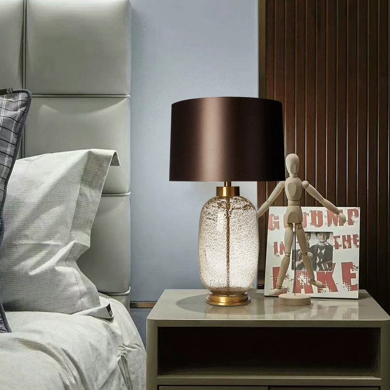 Modern and minimalistic creative blue table lamp for living room, room lantern for bed for hotel