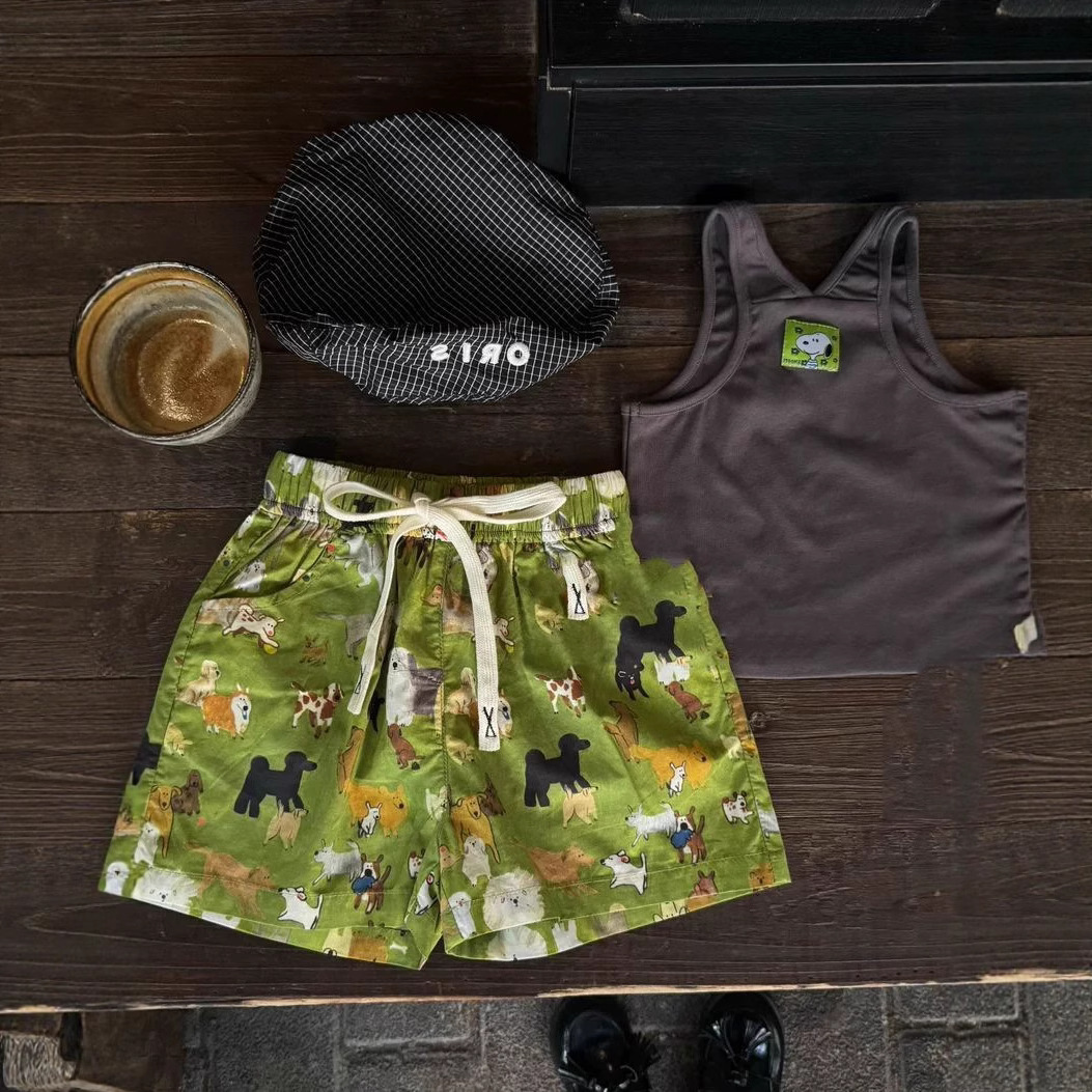 Boys and Girls Summer Shorts Baby Stylish Children's Trendy Korean Fashion Cartoon Graffiti Sports Pants