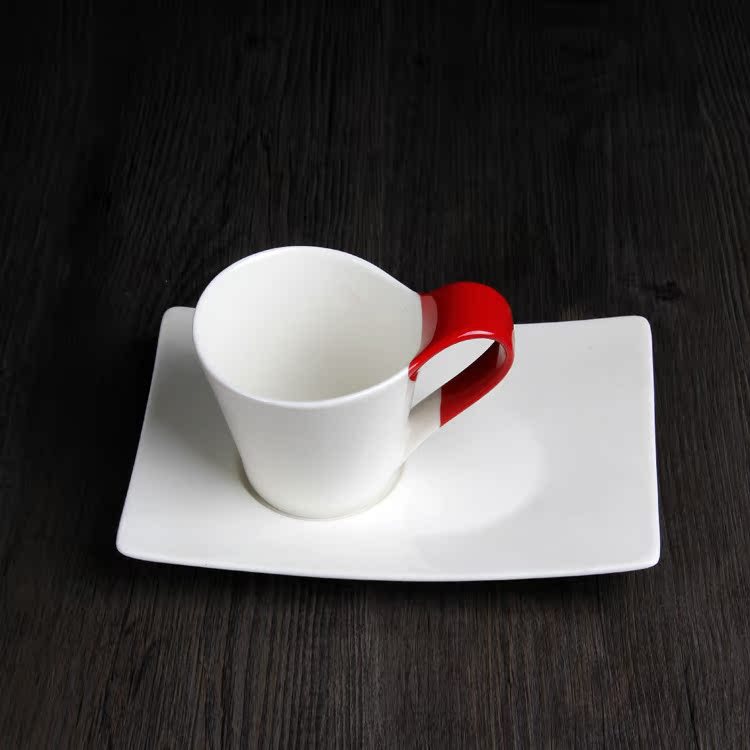 Taza de café de cerámica americana y platillo con bandeja traje italiano británico taza de té negro té de la tarde taza de leche taza de desayuno