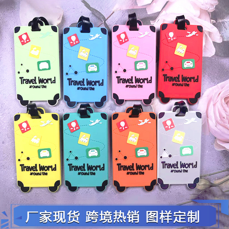 Hot-Selling New Pvc Luggage Tag Anti-Lost Trolley Case Cartoon Logistics Check-In Tag Boarding Pass Wholesale