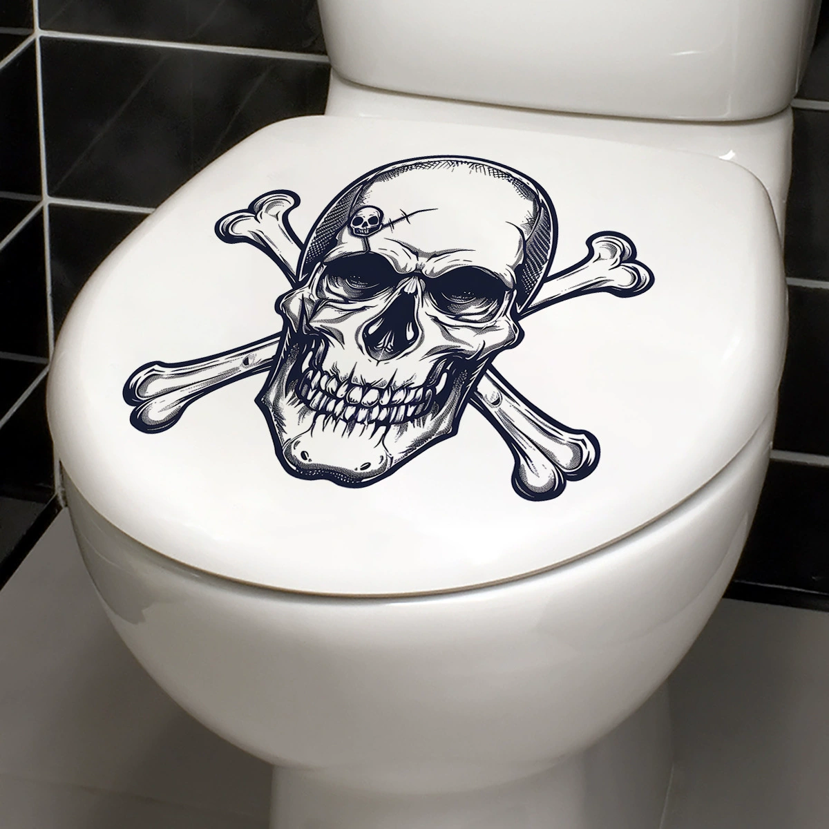 Новый ACC33264 Halloween Horror Skull Toilet Sticker туалет наклейка украшение стены