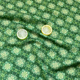 沉绿凝芳 新中式国风天丝亚麻布料纱裙汉服衬衫旗袍手工diy面料