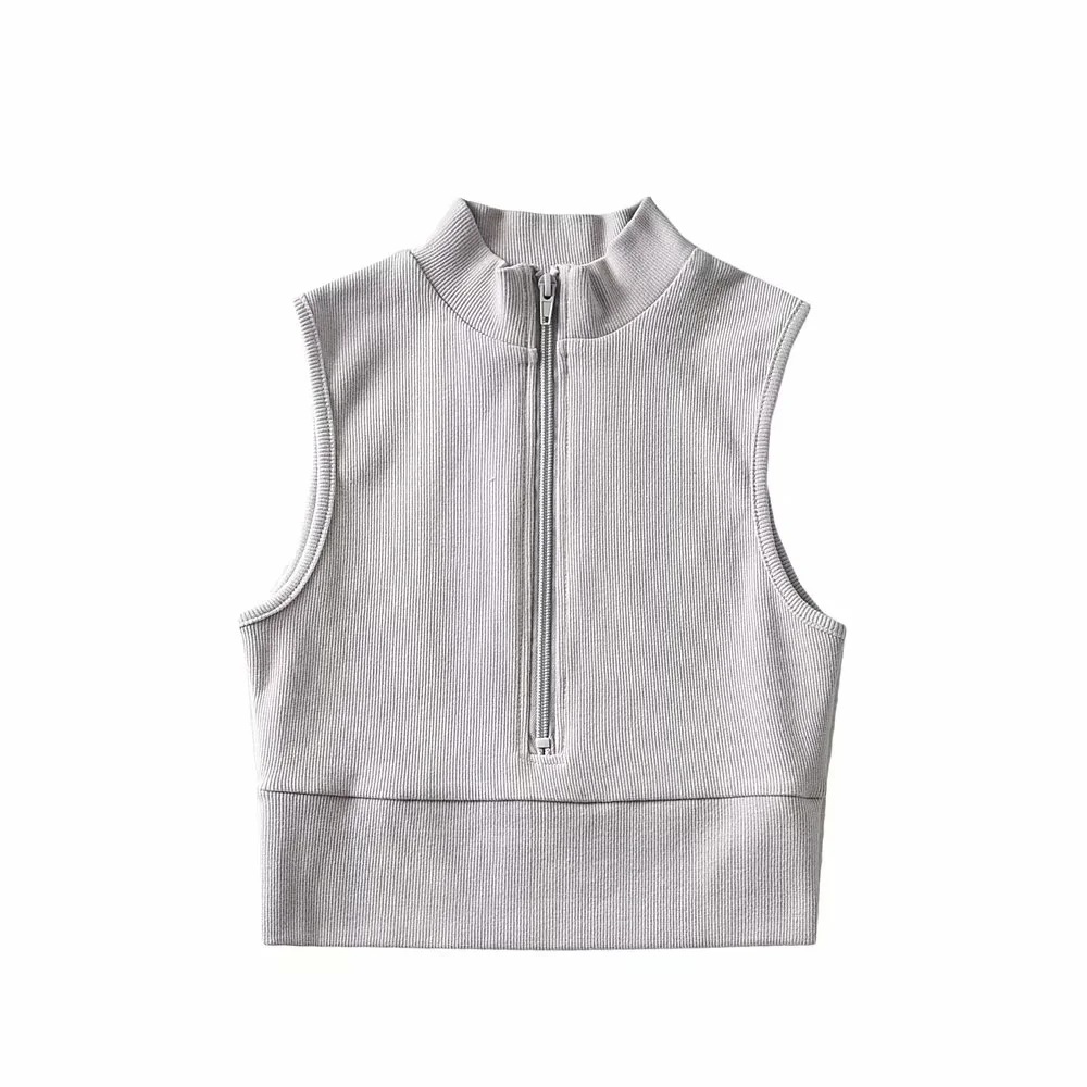 high neck tight-fitting zipper vest NSAC24886