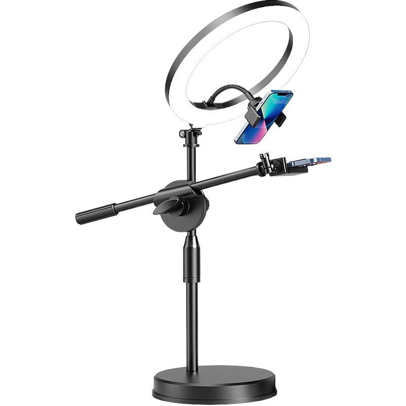 Soporte en vivo de Tiktok Soporte de teléfono móvil de escritorio Soporte de elevación multifunción Luz de relleno Estante Rotación de Disparo vertical Soporte en vivo