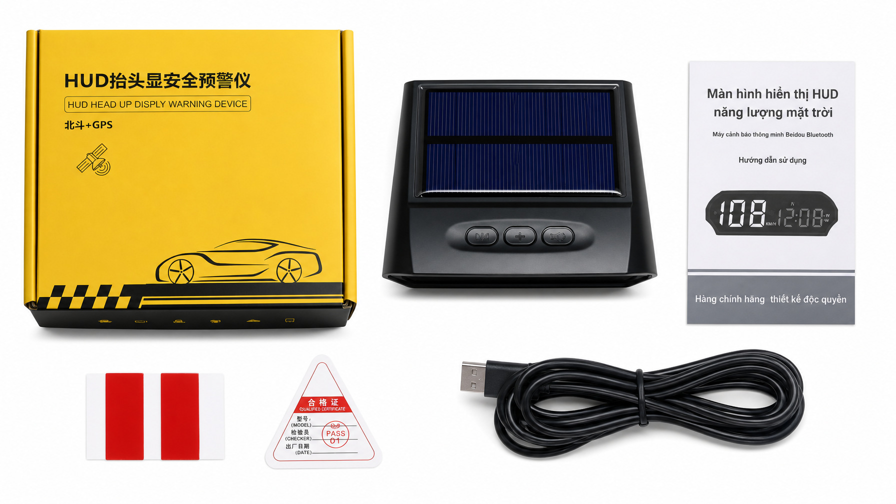 Vietnamese Car Speed Solar-Powered Voice HUD Head-Up Display Electronic Dog Safety Warning Device