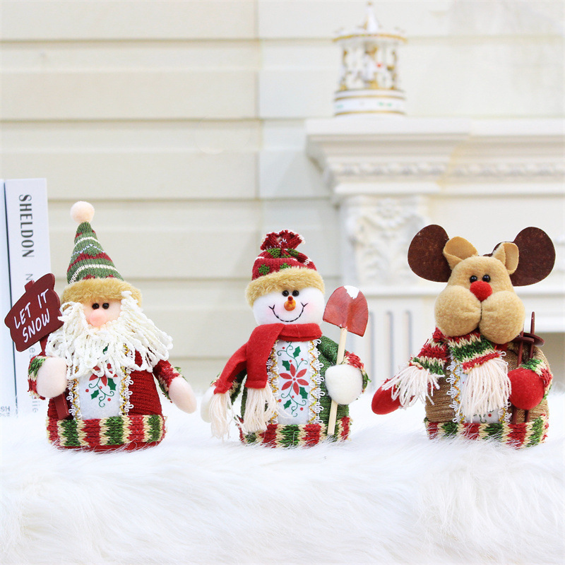 Muñecas de Navidad transfronterizas 18cm Papá Noel muñecas de pala muñecas decoraciones para el hogar regalos de Navidad para niños