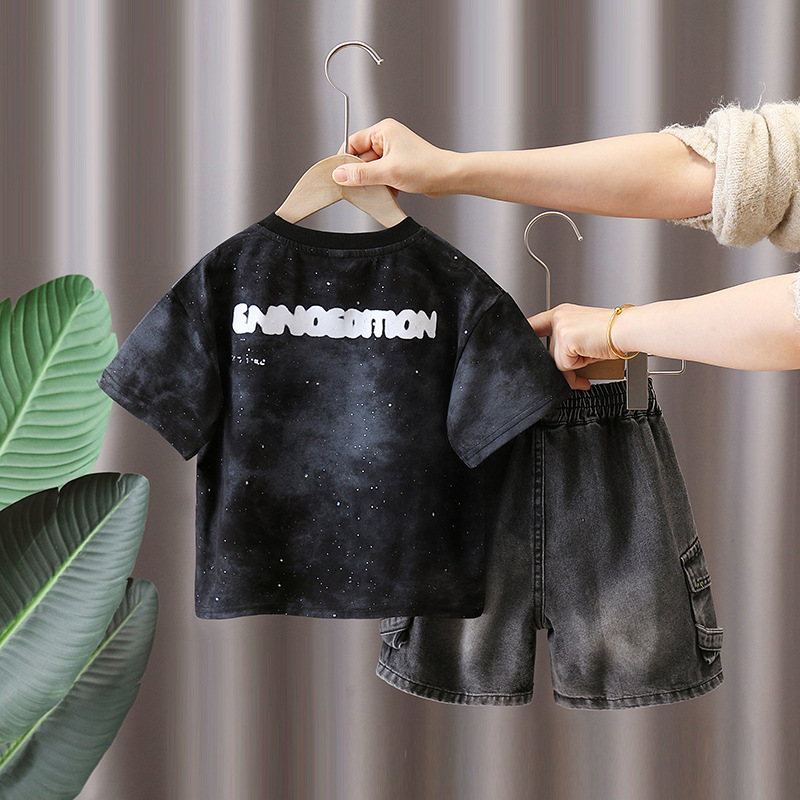 7131 ropa para niños traje para niños verano coreano camiseta de manga corta pantalones cortos estilo de verano para niños