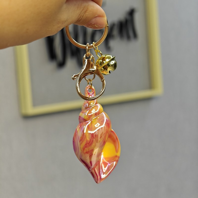 Colorado conchillo de color grande llavero eléctrico conchillo de color llavero mochila colgante acrílico pequeño regalo colgante