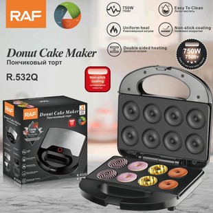 Raf European Standard Cross-Border Household Double-Sided Breakfast Machine Donut Machine Heated Cake Machine 8 Holes Household Small