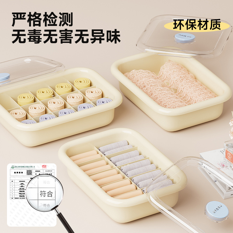 下着収納ボックス 家庭用 衣類仕分け 大容量 防塵 3in1 靴下収納 日本風デザイン|undefined