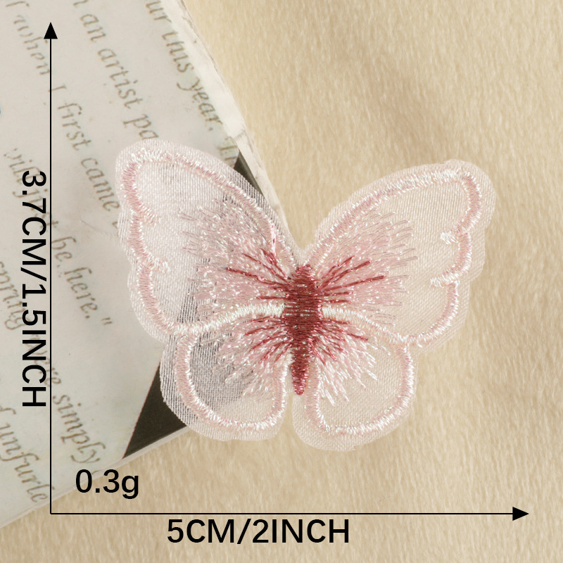 Emblemas bordadas de computadora mariposa transparente accesorios accesorios de ropa accesorios sellas hechas a mano DIY bordado pegatinas de tela