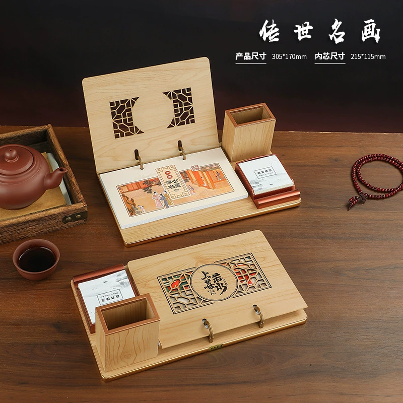 Wooden desk calendar, custom-made, ethnic style