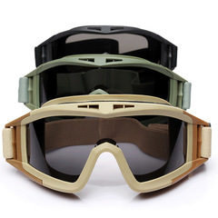 Desert Locust Tactical Goggles Shooting Glasses Military Fan Goggles Real Person CS Self-Defense Equipment Protective Glasses Cross-border