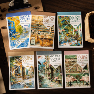 Ketchup Girl Goes to a Place with Coffee Series Coffee-Themed Pet and Paper Dual Material Storyboard Sticker Book