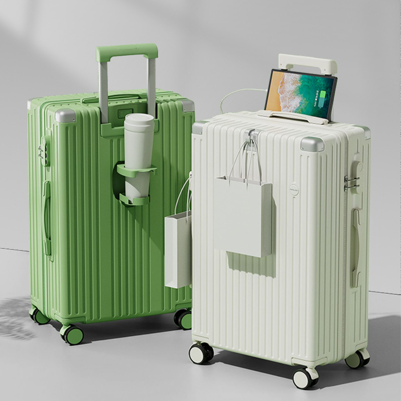 20 pulgadas porta tazas de agua USB carga antichoque esquina zipper maleta varilla de tracción contraseña bolsa de viaje duradera