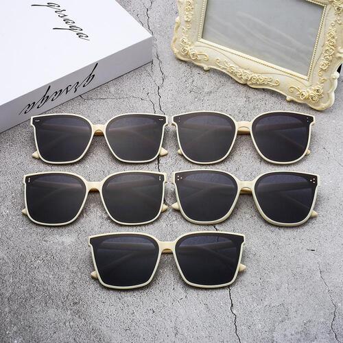 Sunglasses GM Large Face Slimming Retro Korean Version White Fashion Polarized Sunglasses, Same Style as Male and Female Celebrities