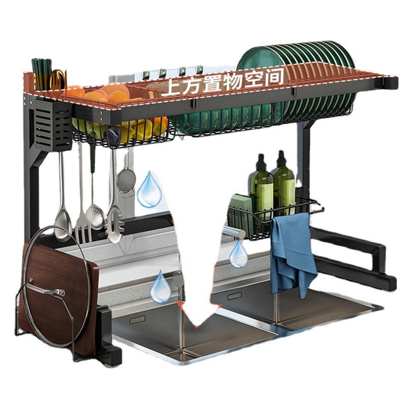 Estante de cocina Encimera Fregadero Estante de almacenamiento para platos Cuchillo multifunción Estante para yunque Estante para platos en la piscina Estante de drenaje