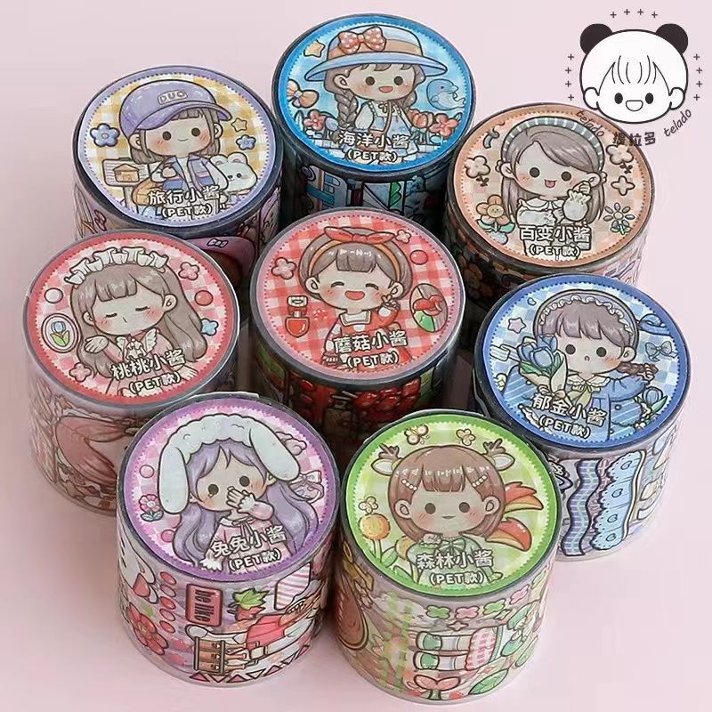 Tirado rabbit small sauce PET tape girl heart Duoduo sauce wear DIY waterproof hand account decorative tape stickers