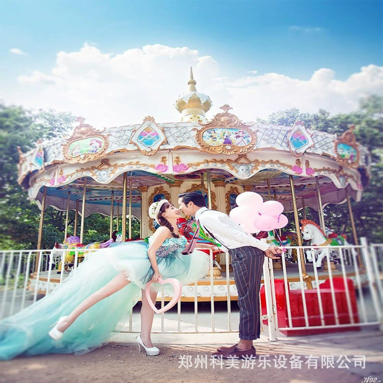 Shandong Heze Small Plaza, чтобы заработать деньги проект карусель красочные световые ленты вращающееся детское игровое оборудование