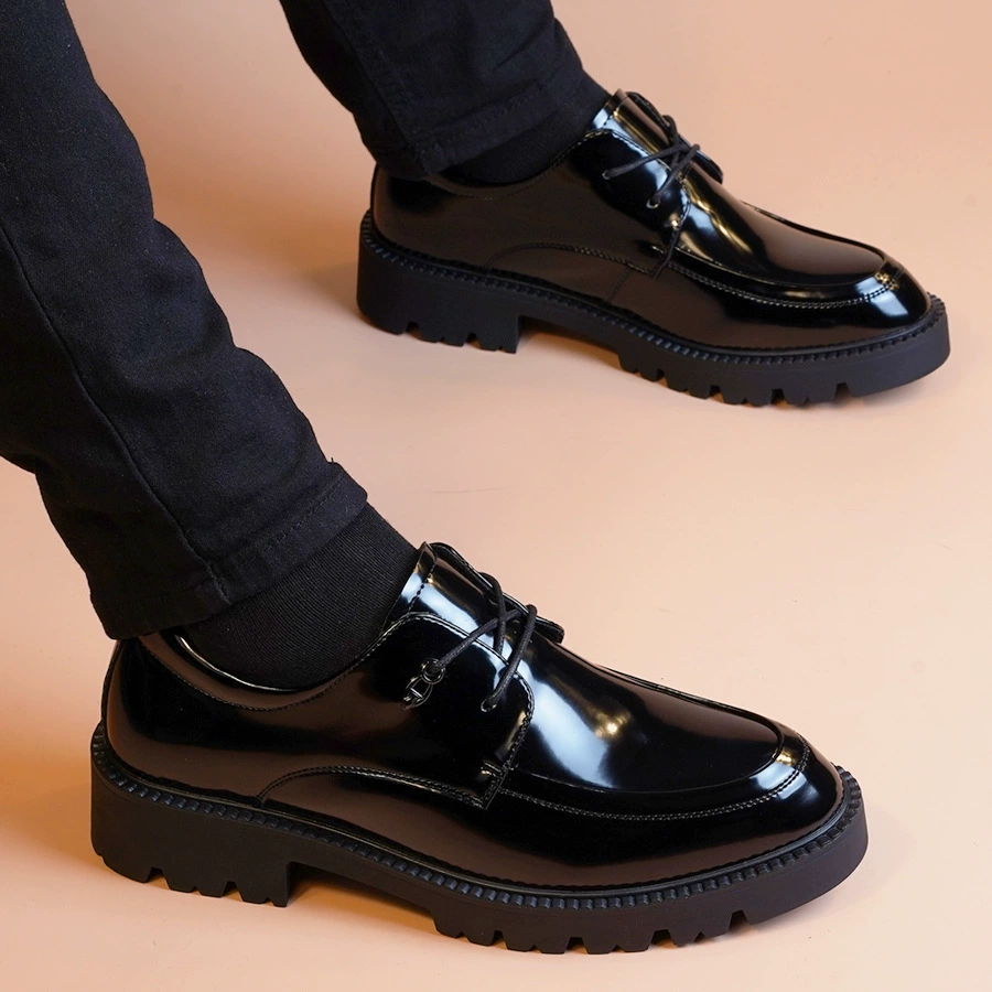 Весенне-осенняя мужская обувь в британском стиле, мужские лоферы без шнуровки, деловая кожаная обувь, мужская повседневная мужская обувь из натуральной кожи с круглым носком