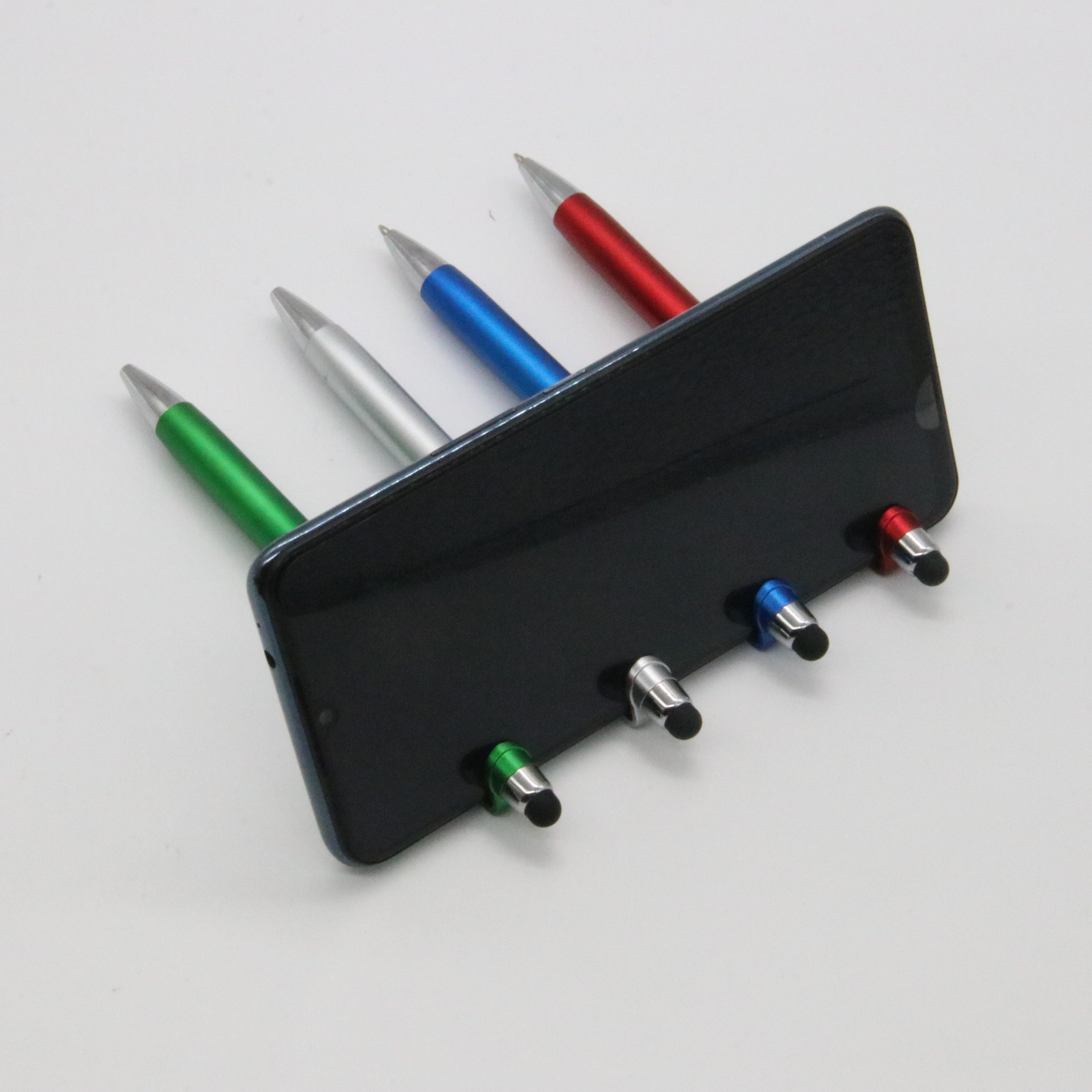 Plástico tres en uno multifuncional bolígrafo teléfono móvil titular pluma pantalla táctil pluma Impresión logotipo transfronterizo pluma aceite