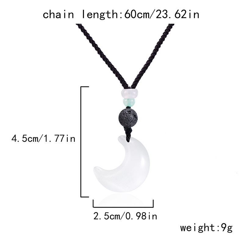 Simple Style Moon Opal Plating Couple Pendant Necklace display picture 1