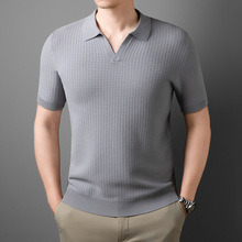 �ļ��¿���V�첤���ƶ�����֯���촿ɫT��͸��Polo����ʿ��������