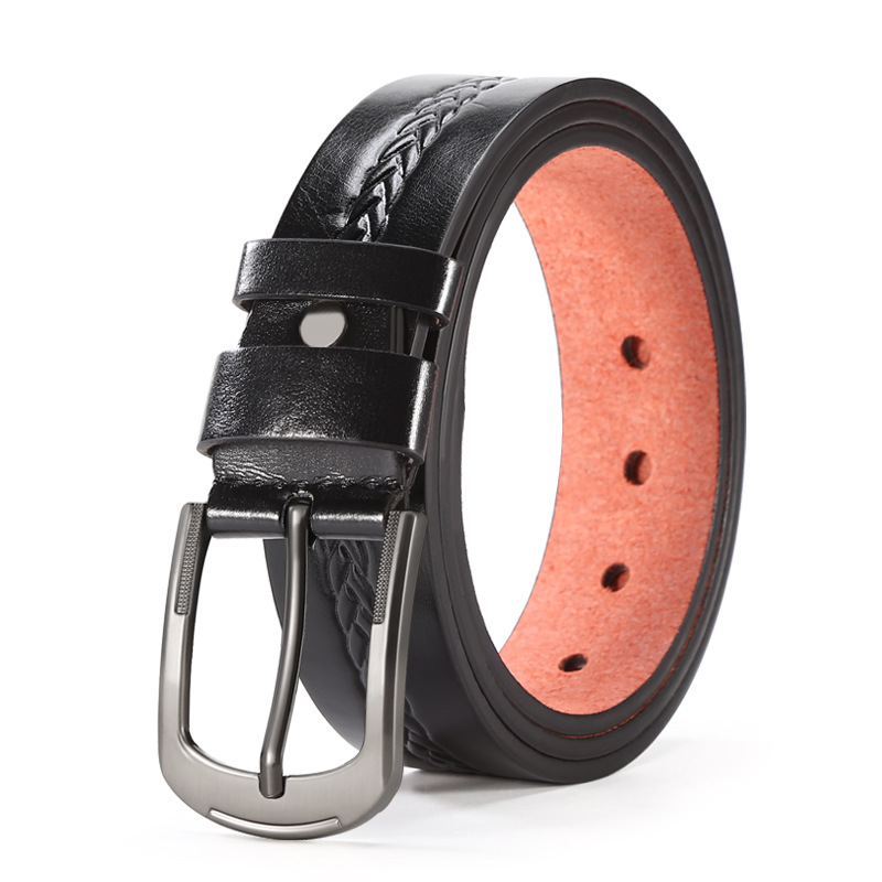 Los hombres de aleación pin hebilla cinturón joven y de mediana edad de moda todos los partidos jeans lavado pantalones de microfibra cinturón en stock al por mayor