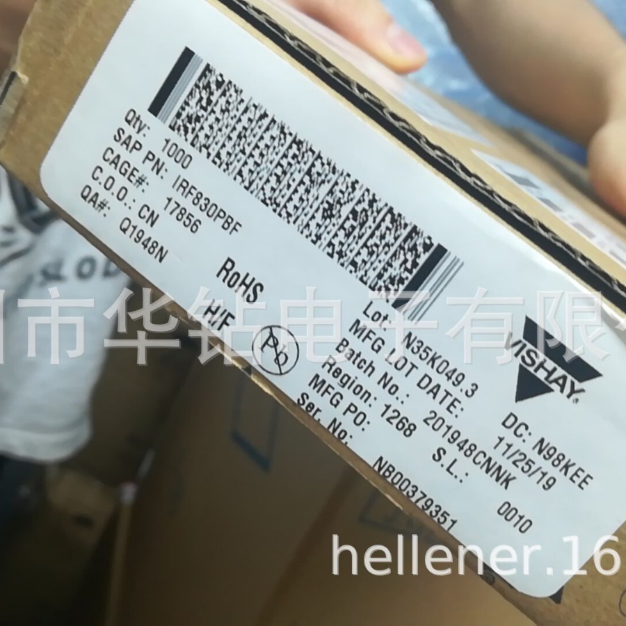 高压MOSFET,电流5A,电压500V　IRF830PBF