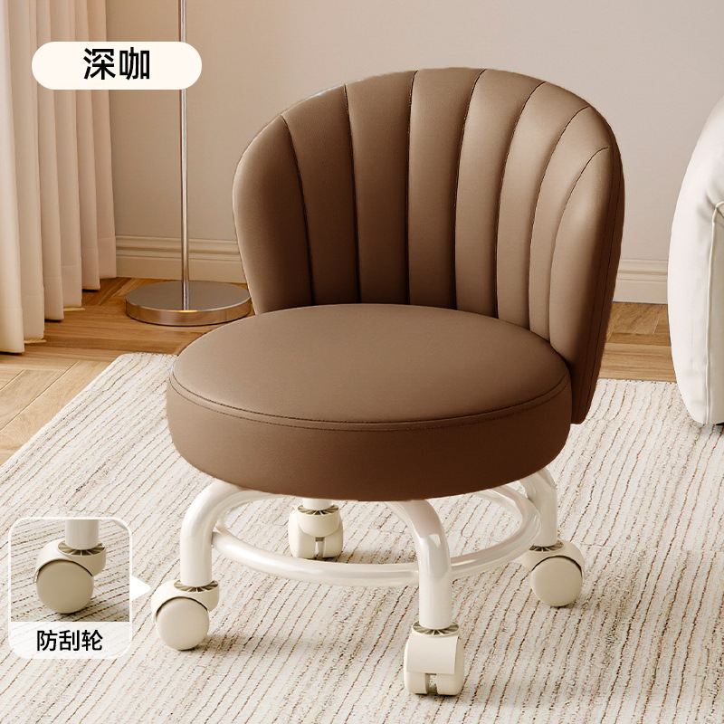 Rueda universal móvil pequeño taburete giratorio con respaldo taburete con polea para bebés pequeños taburete bajo para cambiar zapatos taburete simple antideslizante image 53