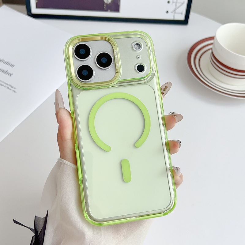 适用iPhone17promax手机壳多巴胺透色磁吸苹果16金属大孔保护套15|undefined