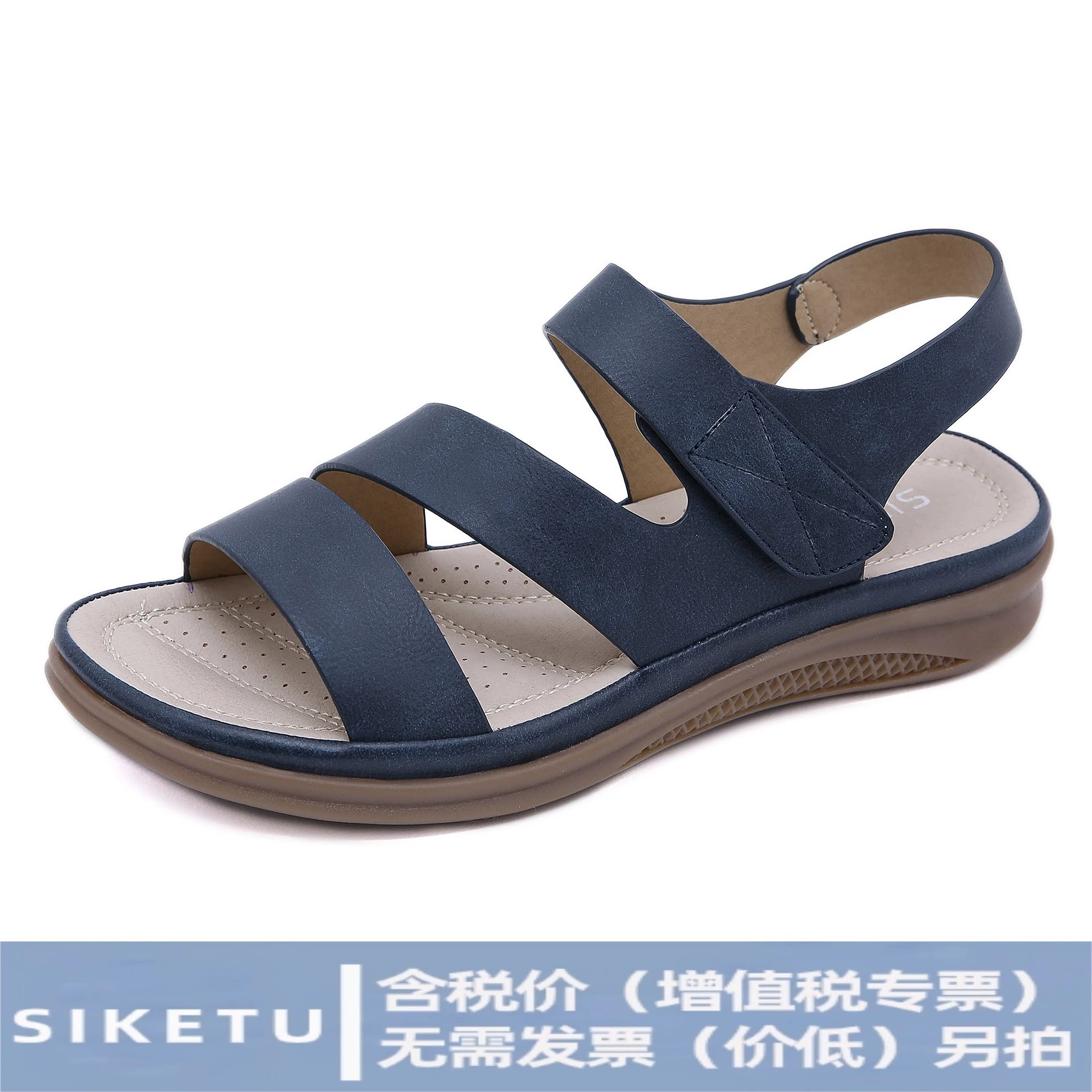 Новые 2025 европейские и американские сандалии женские трансграничные повседневные легкие большие размеры ретро наклон на каблуке удобные сандалии