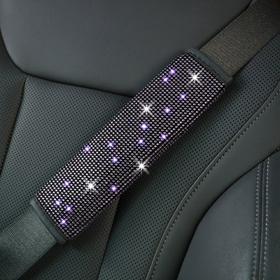 Seat belt shoulder pad Dazzling Diamond-Studded Rhinestone Full - light-violet-number-2517