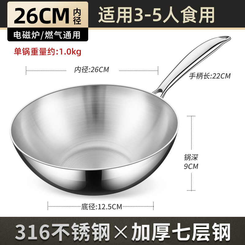 Pan de acero inoxidable sin recubrimiento doméstico 316 horno electromagnético de fondo plano de grado alimenticio no pegajoso pan de col para dos personas