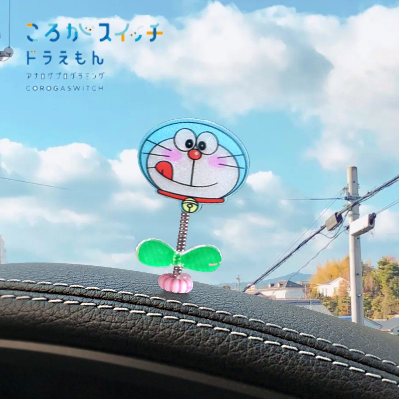 [Diversión infantil] Cute Doraemon dibujos animados adornos de coche sacudiendo la cabeza accesorios de coche Doraemon Dingdong Blue Fat