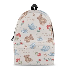 国际站可爱小熊印花来图印制学生书包全印花拉链儿童背包一件代发