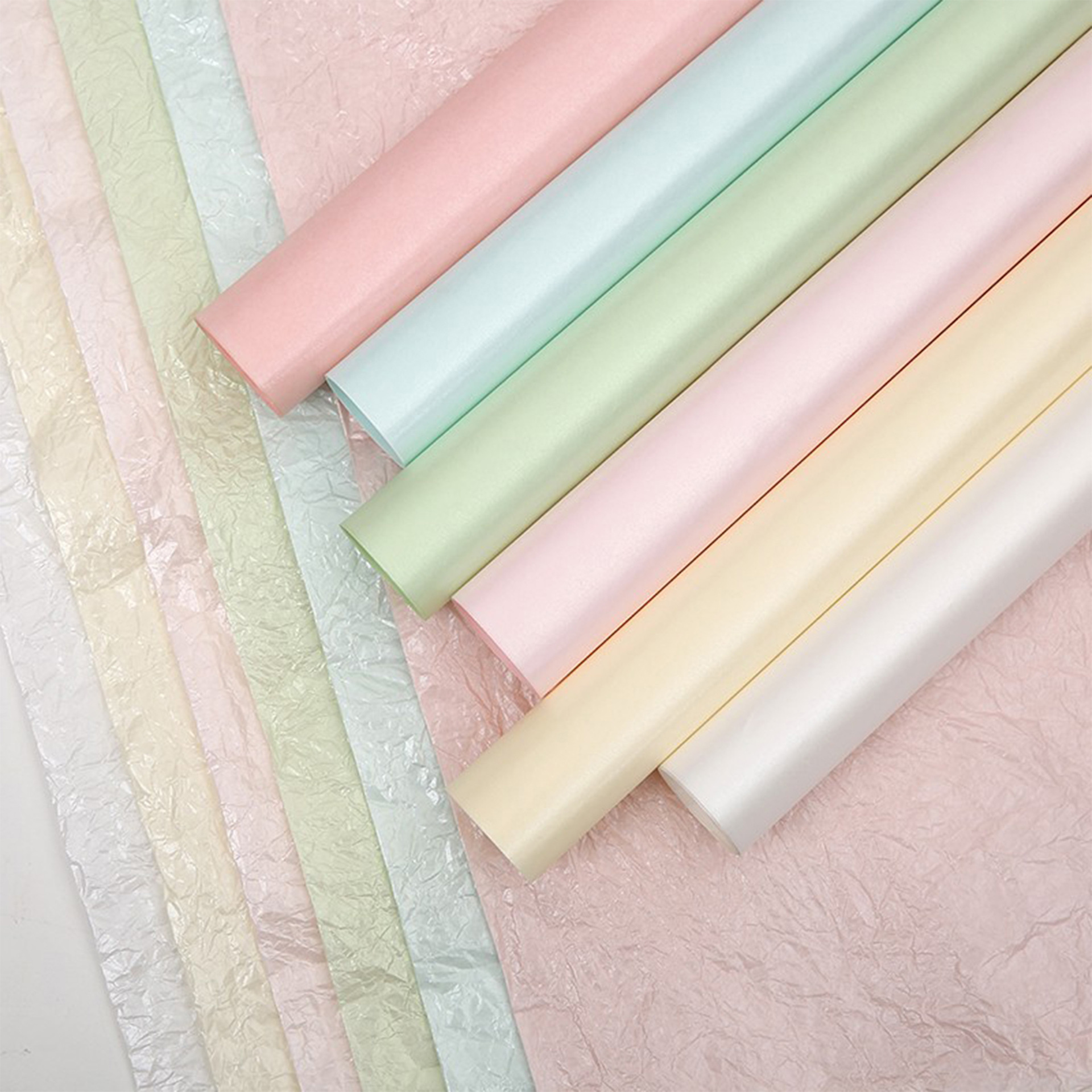 厂家供应珠光雪梨纸花束包装纸包花纸情人节鲜花包装纸花店批发