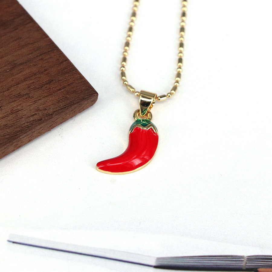 Cherry, Fruit, Strawberry Pattern Sweet Cherry Fruit Strawberry Alloy Copper  Pendant Necklaces Wholesale